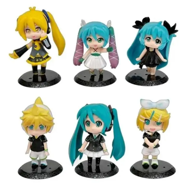 Kagamine Rin Miku Len Set X 6 Figuras 9cm en Bolsa Anime Vocaloid M2715