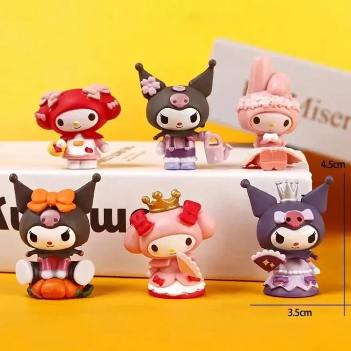 Kuromi - Melody Set X 6 Figuras 4.5cm en Bolsa Anime Sanrio K1947