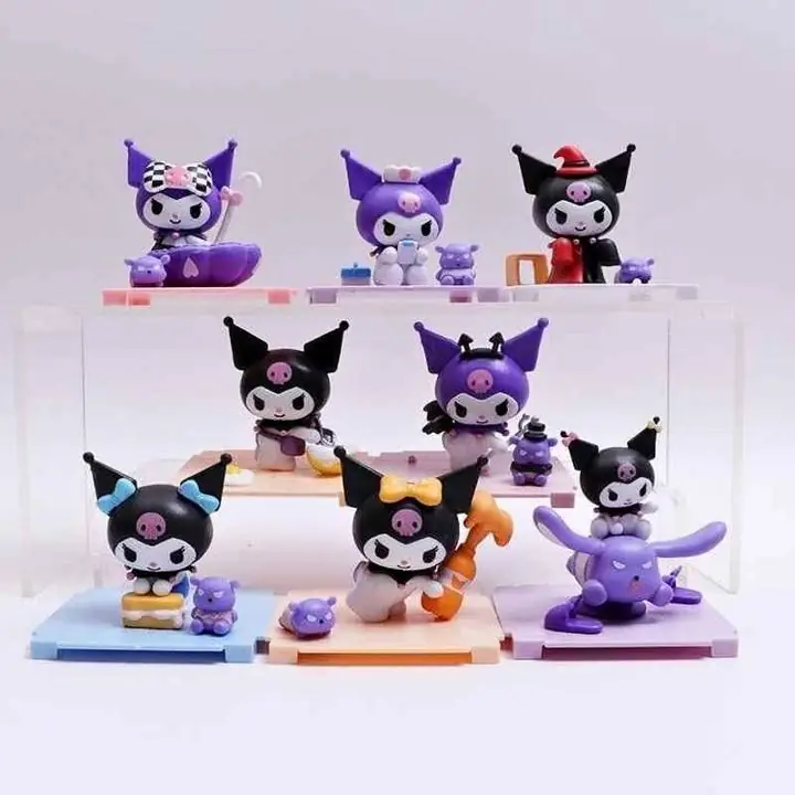 Kuromi Set X 8 Figuras 6cm en Bolsa Anime Sanrio K4284