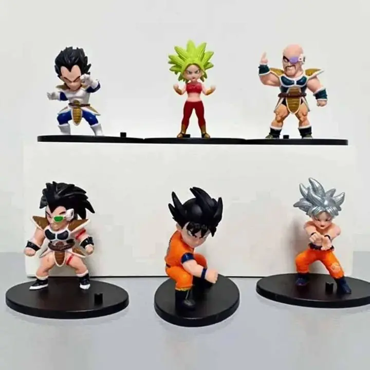 Caulifla Goku Raditz Nappa Vageta Set X 6 Figuras 8cm e/Bolsa Anime Dragon Ball Super D2385