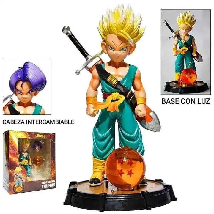 Trunks Niño Figura 21cm en Caja C/Accesorios y Base con Luz Anime Dragon Ball Z D0077