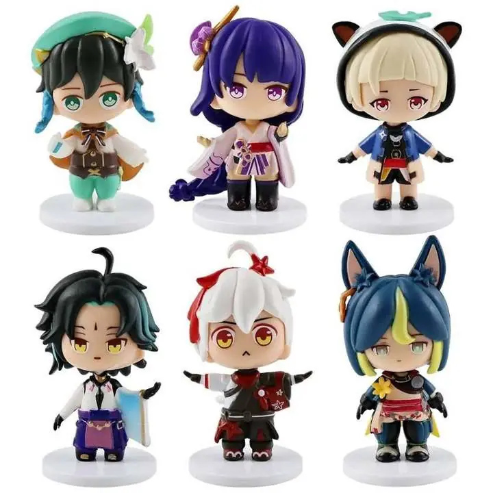 Genshin Impact Set X 6 Figuras 8cm en Bolsa Anime Videojuegos G2536