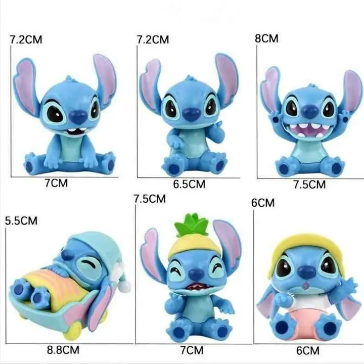 Stitch Set X 6 Figuras 8cm en Bolsa Anime A3511