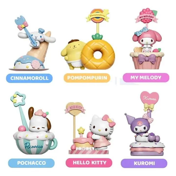 Hello Kitty Kuromi set X6 Figuras 12cm en Bolsa Anime Sanrio H4452
