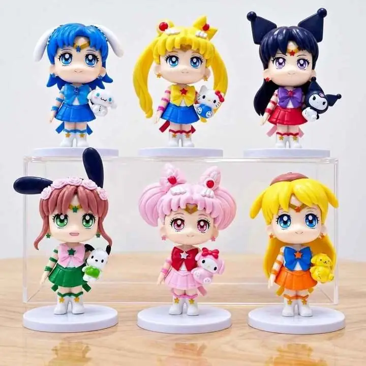 Sailor Moon X Sanrio Set X 6 Figuras 10cm en Bolsa Anime Sailor Moon S3368