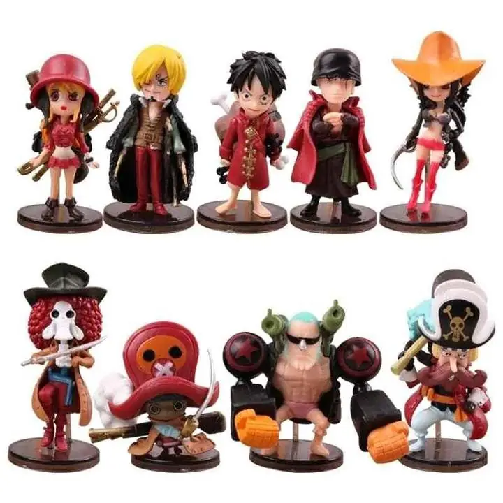One Piece Set X 9 Figuras 7cm en Bolsa Anime Luffy Chopper Sanji Nami Zoro Franky Robin L8226