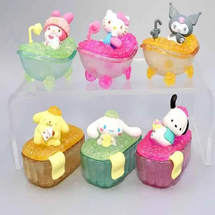 Kuromi Melody Hello Kitty set X 6 Figuras Sanrio Bubble Party 7cm en Bolsa Anime K4139