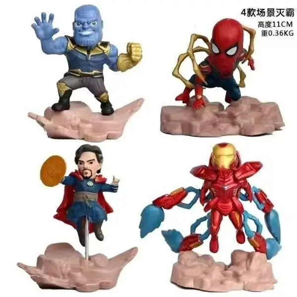Spiderman Thanos Dr. Strange Iron Man set X 4 Figuras 11cm Bolsa Marvel Superheroes M4499
