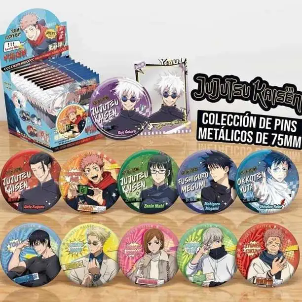 Pin Metal Set X 11 Piezas 7.5cm en Caja Sorpresa Anime Jujutsu Kaisen J1008