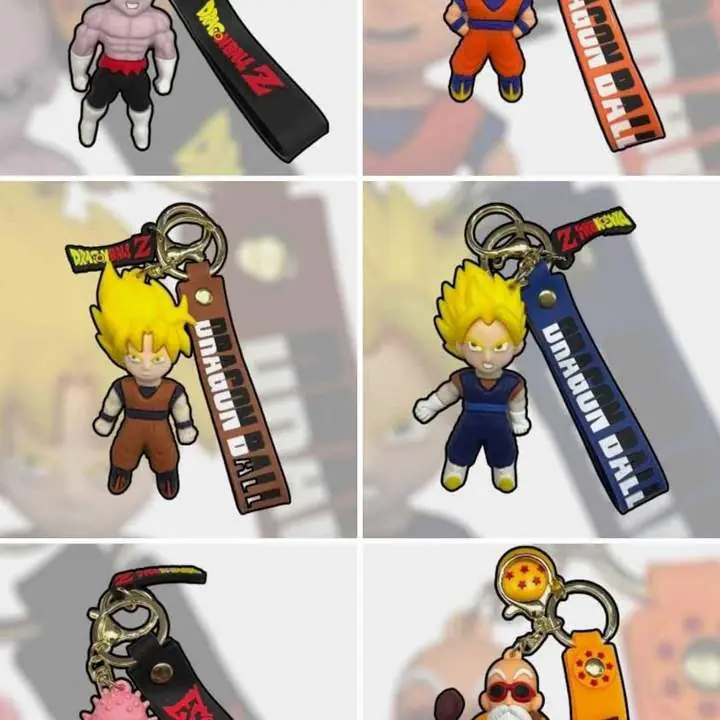 Set X 12 Llaveros de Goma Anime Dragon Ball - Goku, Vegeta, Gohan D0033