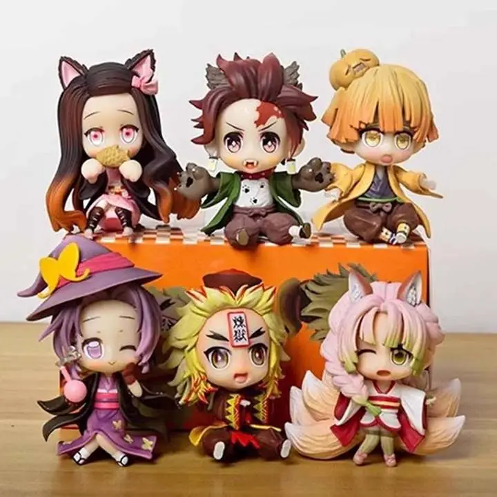 Rengoku Mitsuri Nezuko Tanjiro Zenitsu Shinobu Set X 6 Figuras 7cm en Bolsa Anime Demon Slayer K4994