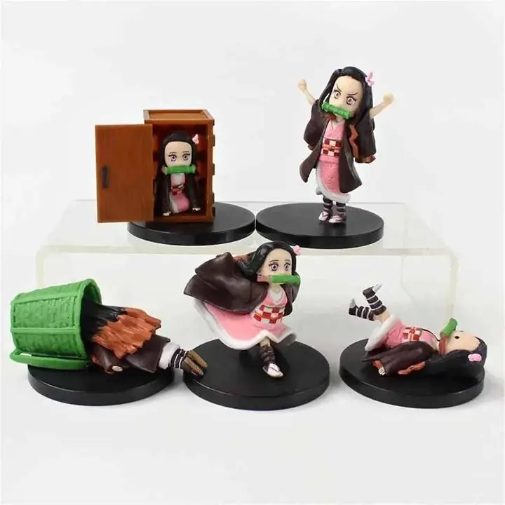 Nezuko Set x5 Figuras 5/7cm en Bolsa Kimetsu No Yaiba - Demon Slayer Anime Loose K1183