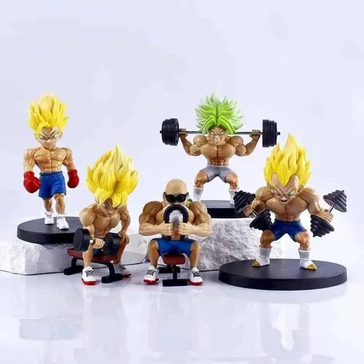 Vegeta Goku Broly Roshi Gohan Fitness Set X 5 Figuras 14cm en Bolsa Anime Dragon Ball D2909