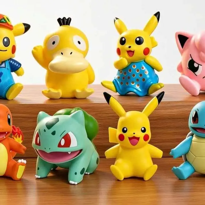 Jigglypuff Pikachu Squirtle Set X 8 Figuras 8cm en Bolsa Anime Pokemon P2363