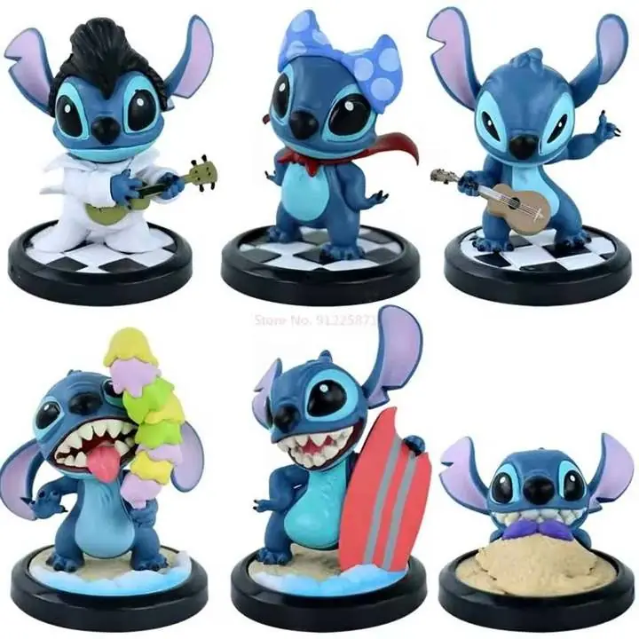 Stitch Set X 6 Figuras 9cm en Bolsa Anime Stitch Disney S4768