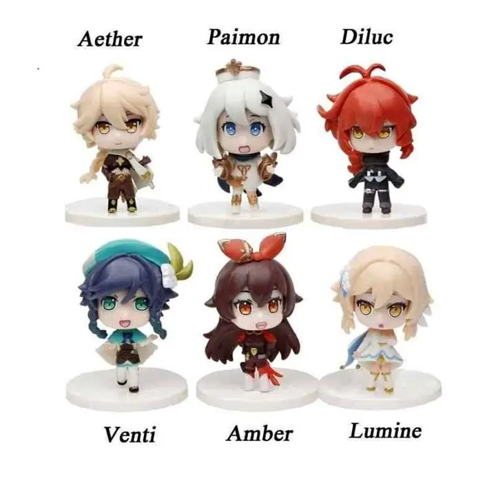 Genshin Impact Set X 6 Figuras en Bolsa 8Cm Anime G1721