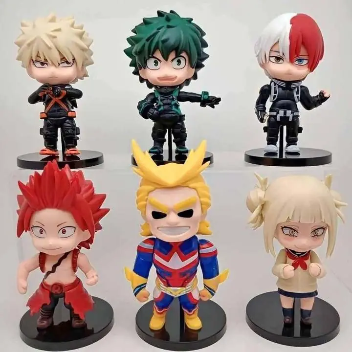 My Hero Academia Set X6 Figuras 10cm Bolsa Deku All Might Bakugo Shoto Himiko Kirishima H1670