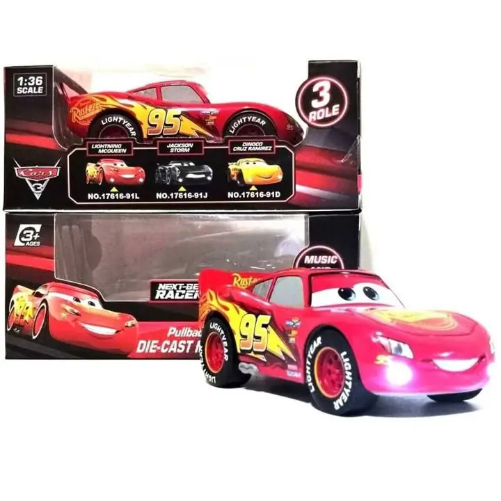 Rayo Mc Queen , Cars , A Esc 1/32 , a Fricción Metal con Luz Y Sonido C0147