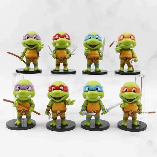 Tortugas Ninja Set X 8 Figuras 10cm en Bolsa Anime T9151