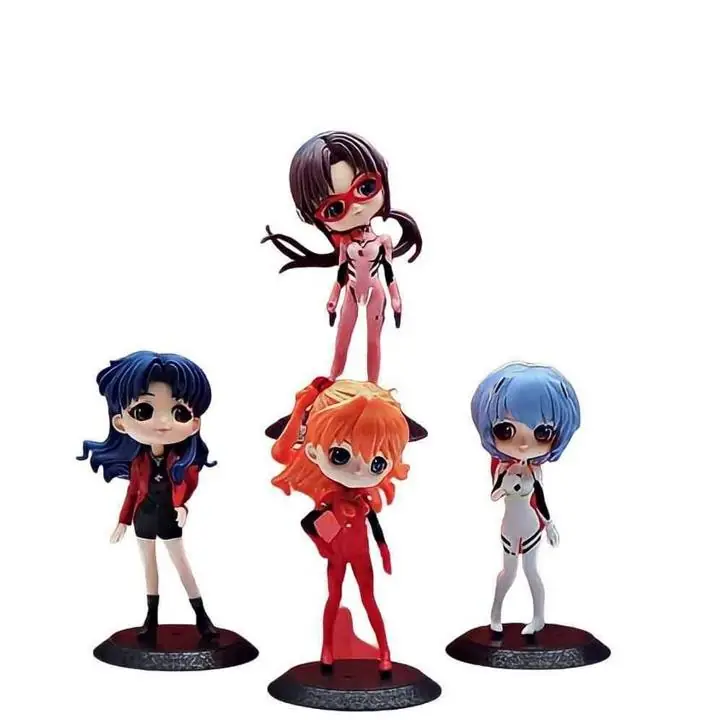 Evangelion Set X 4 Figuras 15cm en Bolsa Anime Asuka Rei Misato Mari E1335