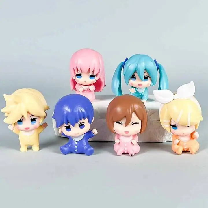 Miku Set X 6 Figuras 6cm en Bolsa Anime Vocaloid M4440