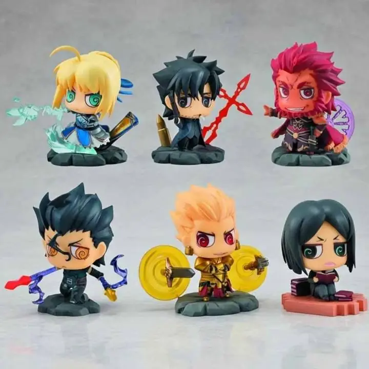Saber Lancer Velvet Set X 6 Figuras 8cm en Caja Anime Fate A3904