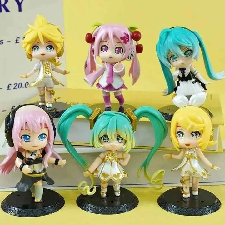 Miku Set X 6 Figuras 10cm en Bolsa Anime Vocaloid - Kagamine Rin Len Luka M2147