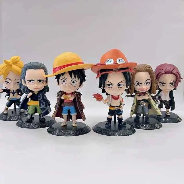 One Piece Set X 6 Figuras 12cm en Bolsa Anime Luffy Ace Red L1505