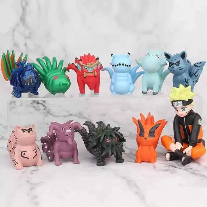 Naruto Set 11 Figuras Shukaku Kyuubi Kurama 7cm en Bolsa Anime N8460