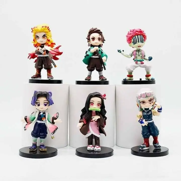 Rengoku Tanjiro Nezuko Uzui Akaza Set X 6 Figuras 10cm en Bolsa Anime Demon Slayer K5348
