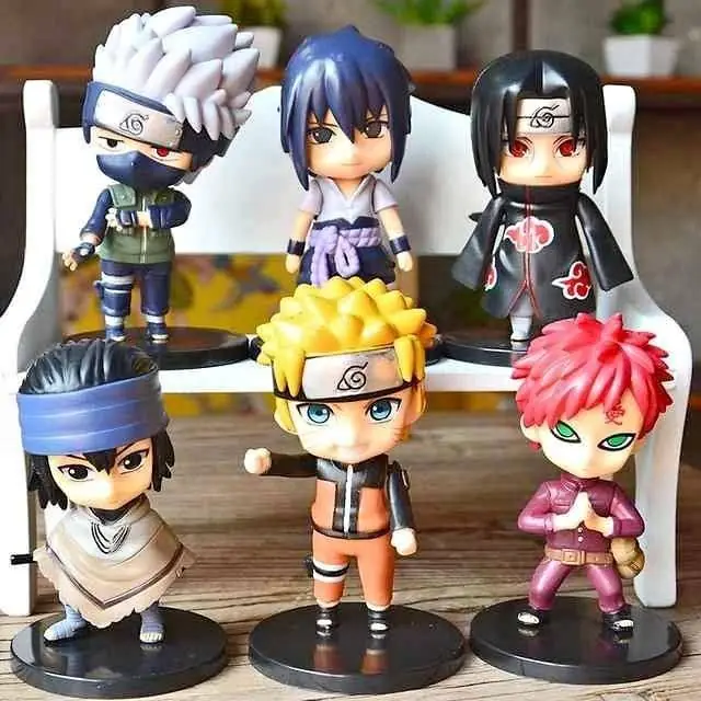 Naruto Set X 6 Figuras 10cm en Bolsa Kakashi Sasuke Itachi Gaara Anime N8448