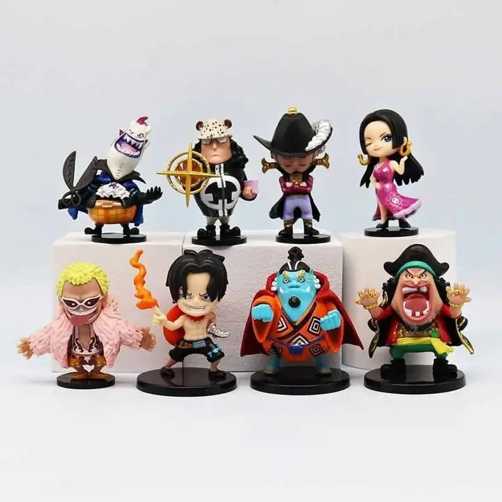 Ace Donquixote Jinbe Boa Bartholomew Set X 8 Figuras 9cm en Bolsa Anime One Piece L2698