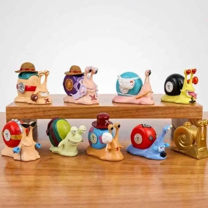 Caracoles Den Den Mushi X 9 Figuras 8cm en Bolsa Anime One Piece L3315