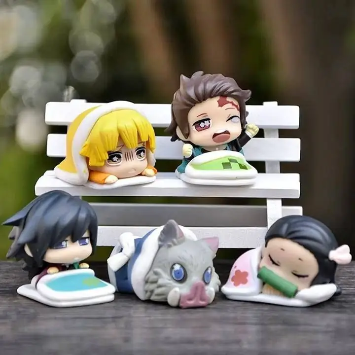 Tomioka Zenitsu Tanjiro Inosuke Nezuko Set X 5 Figuras 4cm en Bolsa Anime Demon Slayer K3775