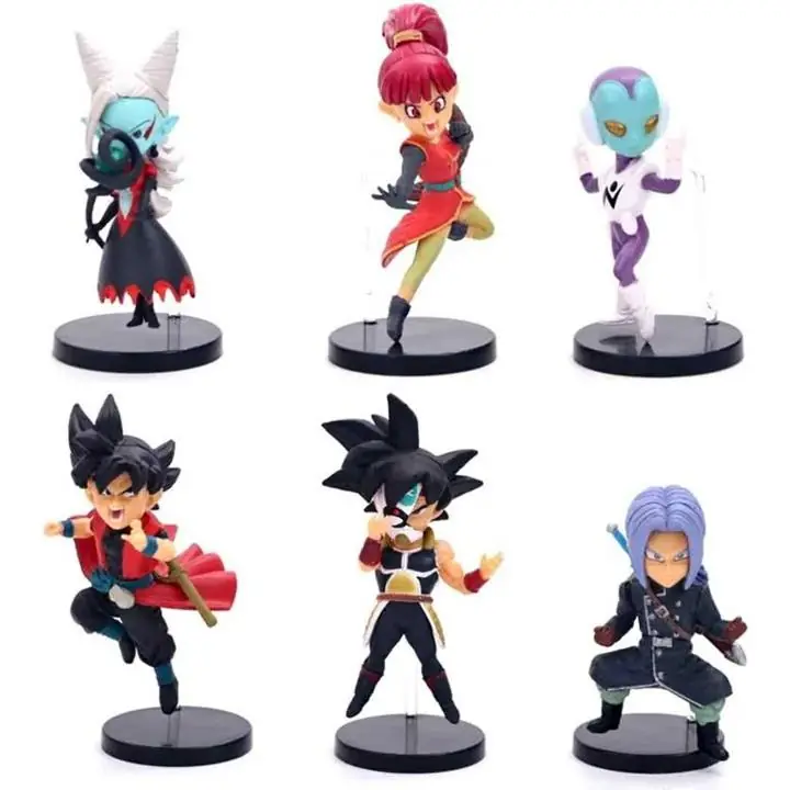 Bardock Goku Trunks Towa Jako Note Set X 6 Figuras 8cm en Bolsa Anime Dragon Ball D3063