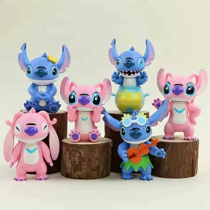 Stitch & Angela Set X 6 Figuras 10cm en Bolsa S3521