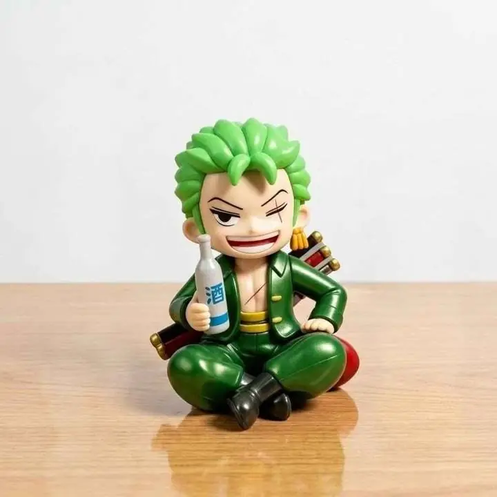 Zoro Roronoa Sentado Botella Sake Figura 11cm en Bolsa Anime One Piece L5615