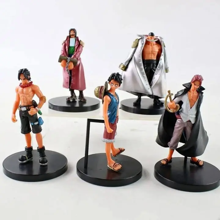 Ace Luffy Barba Blanca Red Gold G. Roger Set X 5 Figuras 8cm en Bolsa Anime One Piece L1965