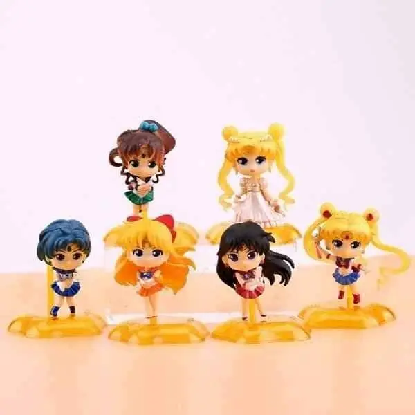 Sailor Moon Set X 6 Figuras 7-8cm en Bolsa Anime Sailor Mars Júpiter Mercury Luna S1500/1350