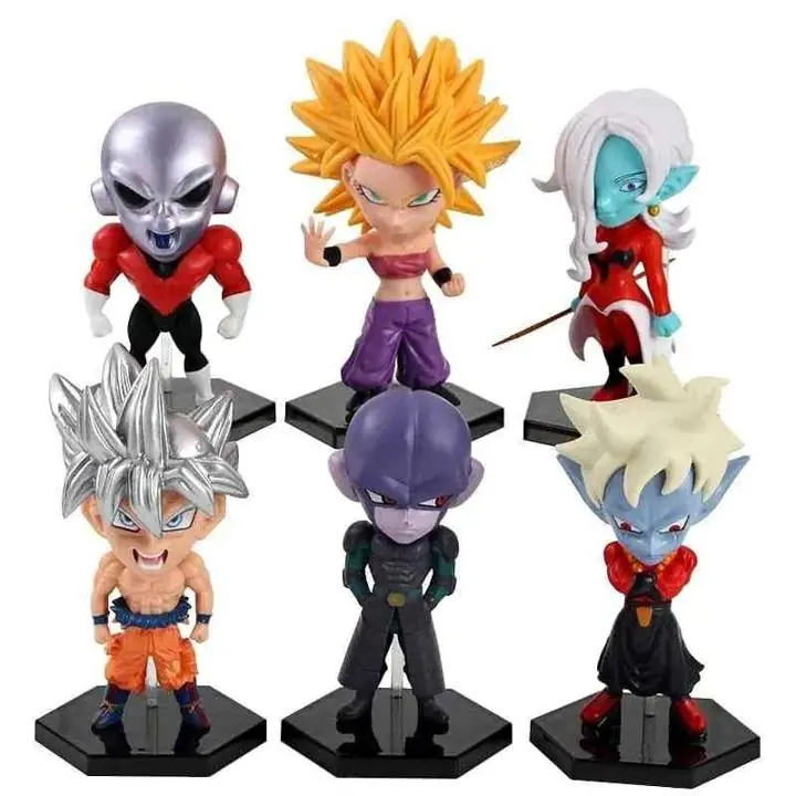 Dragon Ball Super Set X 6 Figuras 13cm en Bolsa Anime Goku Jiren Caulifla Gattai Hit D2344