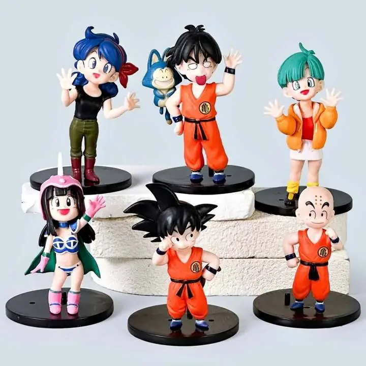 Goku Bulma Yamcha Milk Krillin Lunch Set X 6 Figuras 12cm en Bolsa Anime Dragon Ball D5504