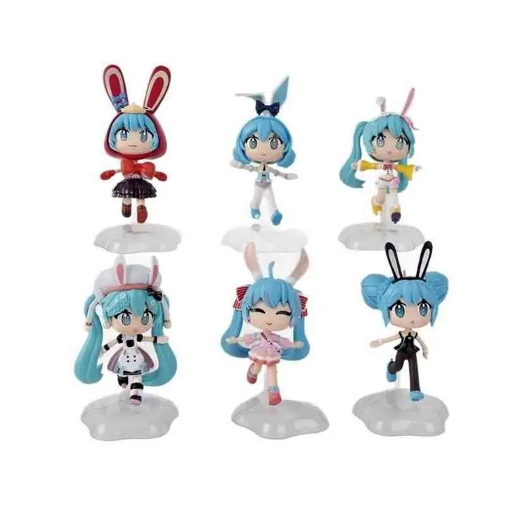 Hatsune Miku Bunny Ver. Set X 6 Figuras 10cm en Bolsa Anime Vocaloid M3996