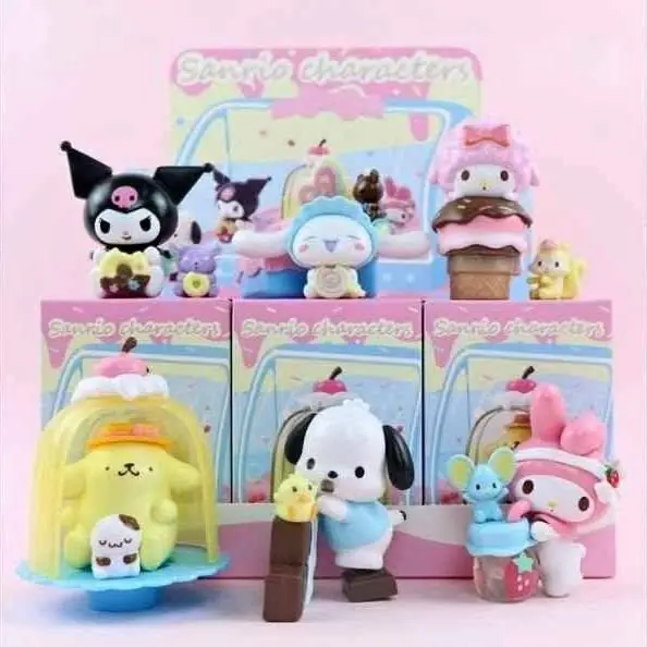 Kuromi Pochacco Pompompurin Cinnamoroll My Melody Set X6 Figuras 9cm en Caja Anime Sanrio S4137