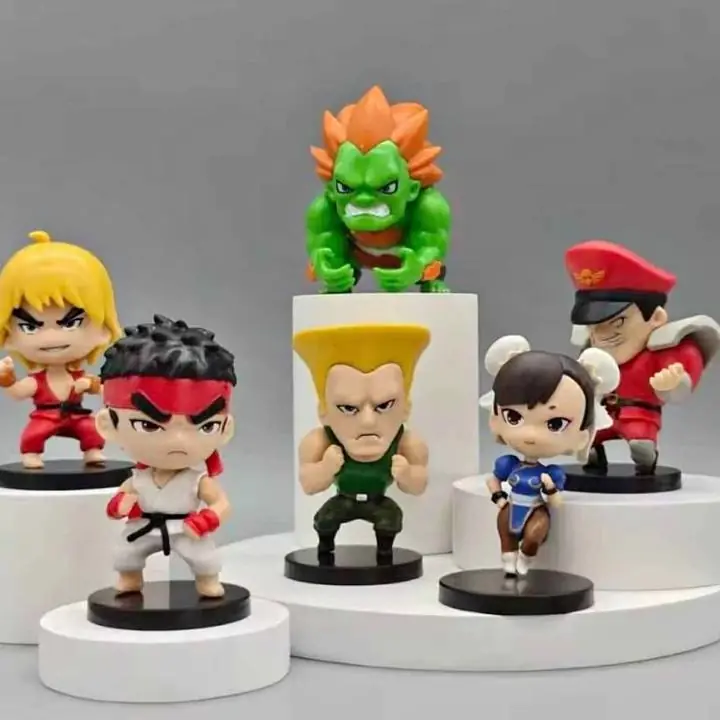 Ryu Ken Guile Blanco Bison Chun Lee Set X 6 Figuras 9cm en Bolsa Street Fighter 2 G4498