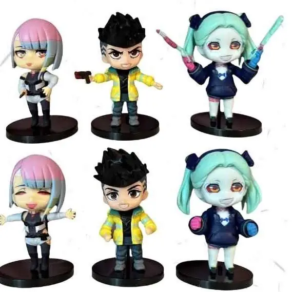David Rebecca Lucy Set X 6 Figuras 10cm Anime Cyberpunk A4248