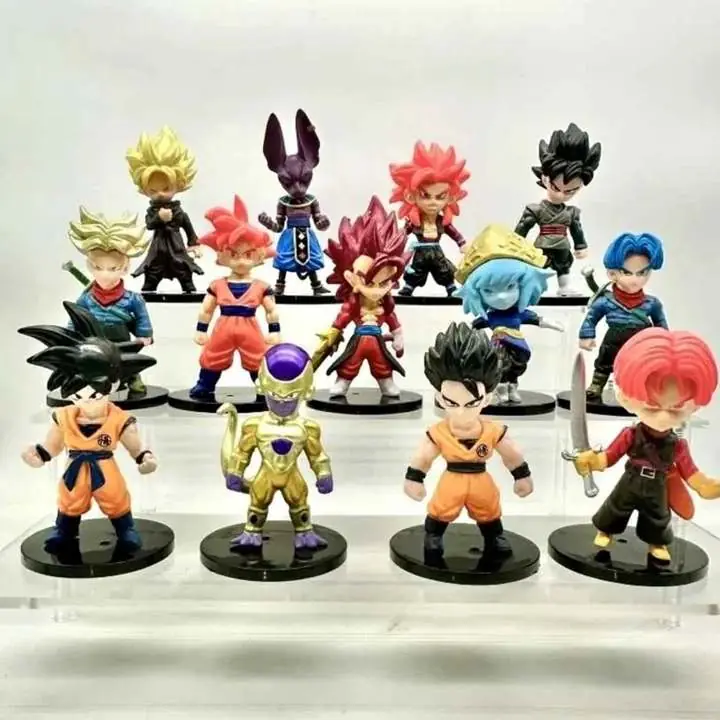 Goku Trunks Vegeta Bills Black Set X 13 Figuras 10cm en Bolsa Anime Dragon Ball Super D4099