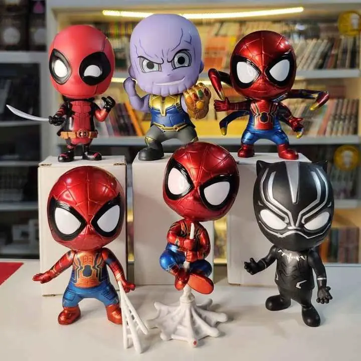 Spider-man Thanos Black Phanter Deadpool Set X 6 Figuras 10cm en Bolsa Marvel Superhéroes