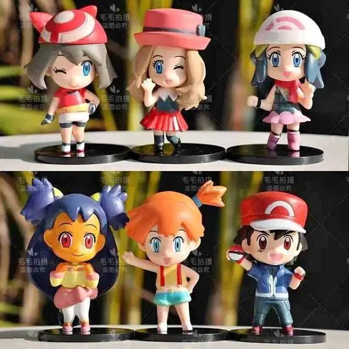 Pokémon Set X 6 Figuras 9cm en bolsa Anime Ash Misty Dawn Iris May Serena P2580