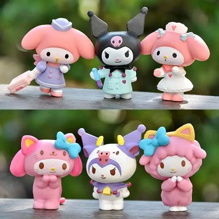 Melody - Kuromi Set X 6 Figuras 5cm en Bolsa Anime Sanrio K1880