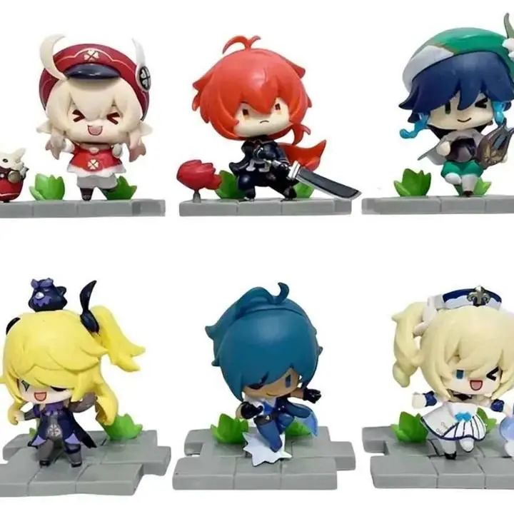 Set X6 Figuras Genshin Impact Mondstadt Venti Klee Diluc 8cm G1492